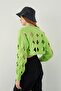 Kiwi Oversize Hole Knitwear Crop Sweater - 4
