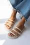 Eboni Women's Buckle Detail Daily Comfort Slippers Beige - 2