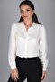 Women's Ecru Sleeve Gathered Shirt