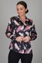 Women's Pink Beige Patterned Lycra Satin Long Sleeve Evening Dress Shirt Dk 1009 - 4