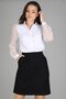 Women's White Tulle Sleeve Long Sleeve Shirt - 4