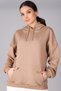 Kadın Bej Kapüşonlu Sweatshirt - 2