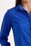Women's Cobalt Blue Lycra Long Sleeve Cotton Classic Shirt - 4