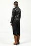 Yb2107 Genuine Leather Women's Coat Black - 6