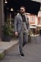 ITALIAN CUT STRIPED VEST MEN'S GRAY SUIT DRESS - SLIM FIT SD4849 - 3