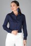 Women's Navy Blue Lycra Long Sleeve Cotton Classic Shirt - 3