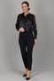 Women's Black Lycra Satin Long Sleeve Evening Dress Shirt - 5
