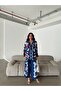 Jessica Imported Fabric Shirt and Trousers 2 Pieces Set - Navy Blue Nhn17 - 3