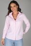 Women's Pink Lycra Long Sleeve Cotton Classic Shirt - 4