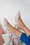 Hanna Women's Heeled Patent Leather Shoes Beige - 3