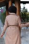 Jacket Collar Sleeve Detailed Lined Women's Trench Coat - 5