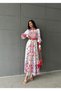 Atlas Fabric Dress & Lace Detailed (Belt Included) - Red-4224 Nhn26