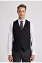 Ds Damat Slim Fit Anthracite Dobby Mono Collar Single Slit Lined Suit with Combination - 3