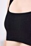 Premium - Women's Black Seamless Square Neck Crop Top Bustier - 3