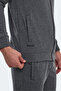 Oran I Men's Zippered Stand Collar Dark Gray Tracksuit Set with Pockets - 6