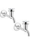 2-Piece Plus Open Close 4-Arm Chrome Spin Tap Single Input Through the Wall