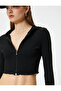 Crop Hooded Zipper Cardigan Long Sleeve Slim Fit - 5