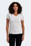 Vivek Women's V-Neck Stone Gray T-Shirt