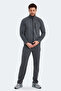 Oran I Men's Zippered Stand Collar Dark Gray Tracksuit Set with Pockets - 5