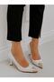 White Gold (Tress) Skeleton Detail Women's Stiletto - 7