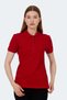 Vera I Women's Polo Neck Red T-Shirt - 3
