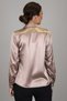Women's Dark Beige Lycra Satin Long Sleeve Evening Dress Shirt - 7