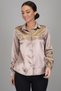 Women's Dark Beige Lycra Satin Long Sleeve Evening Dress Shirt