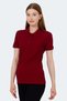 Vera I Women's Polo Neck Burgundy T-Shirt - 3