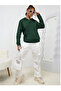 Unisex 2Ip Raster Green Knitted Fabric Hooded Sweatshirt - 3
