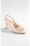 Women's Beige g Accessory Casual Heeled Shoes - 3