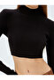 Long Sleeve Slim Fit Turtleneck Knitwear Crop Sweater - 5
