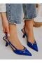 Cobalt Blue Leather (Moss) Buckle Detail Women's Stiletto - 2