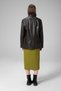 Bloom Women's Oversize Buttoned Genuine Leather Blazer Jacket Brown - 3
