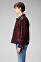 Sydney Men's Jumbo Sports Genuine Leather Jacket Claret Red - 4