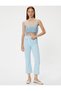 Women's Blue Crop Flare Pants