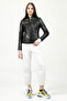 Evelyn Women's Slimfit Genuine Leather Coat Black - 4