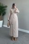 Beige Colored Skirt Set - Wrap Cut - 3
