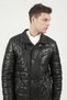 Ottowa Men's Jumbo Stitched Genuine Leather Coat Green - 5