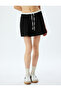 Black Women's Mini Double Waist Skort - 3