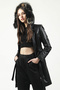 Nairobi Women's Fur Hooded Genuine Leather Trench Coat Black - 3