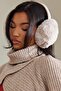 Women's Plush Beige Earmuff Soft Furry Foldable Ear Warmer
