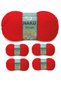 5 Pieces Mink Premium Acrylic Hand Knitting Yarn Wool Color No:207 Flame Red