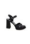 Dekas DA8724 Thick Heeled Women's Single Band Shoes BLACK