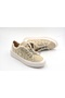 (Park Moda) Stone Piping Detailed Denim Casual Women's Shoes Tan