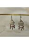 Purple Crystal and Heart Detailed Dangle Earrings - 5