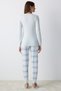 Sleepy Gingham Light Blue Thermal Pajama Bottoms - 3