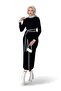 Valent Tie-Up Knitwear Dress-Black - 3