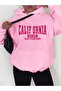 3 İplik California 1776 Sweatshirt - Pink Printed Oversize Hooded Hoodie