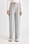 C6402Ax/Gr28 Defacto Women's Canvas Trousers Lt.Grey Melange - 4