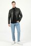 E1097 Jumbo Real Leather Men's Coat Green - 5